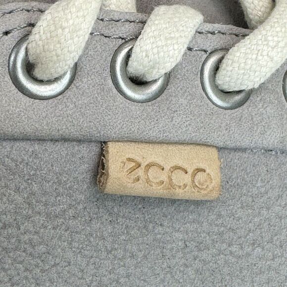 Ecco Soft 7 Leather Sneakers Womens Sz 38 US 7-7.5 Gray Lace Up Comfort - Picture 13 of 16